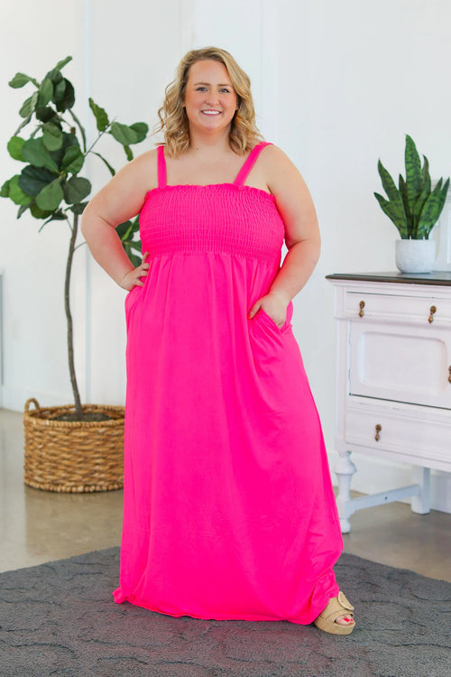 Savannah Maxi Dress (Hot Pink)