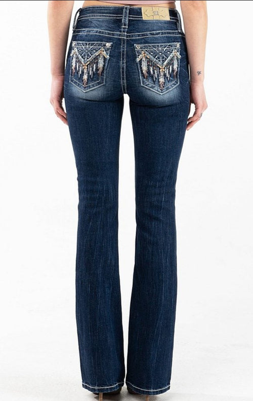 Miss Me Aztec Feather Bootcut Jeans