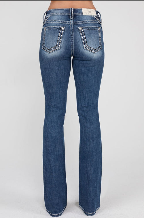 Miss Me Outline Stitch Bootcut Jeans