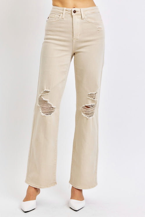 Judy Blue Sophia 90's Straight Jeans (Bone Wash)
