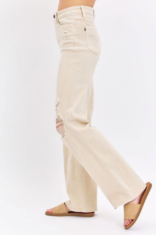 Judy Blue Sophia 90's Straight Jeans (Bone Wash)