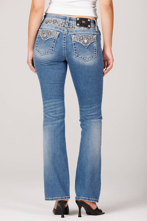Miss Me Black Stitch Bootcut Jeans