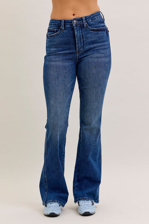 Lissy Judy Blue Tummy Control Bootcut Jeans (Dark Wash)