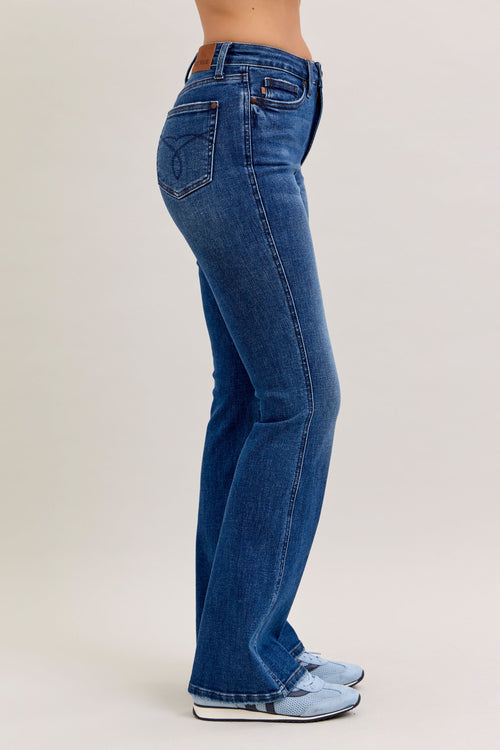Lissy Judy Blue Tummy Control Bootcut Jeans (Dark Wash)
