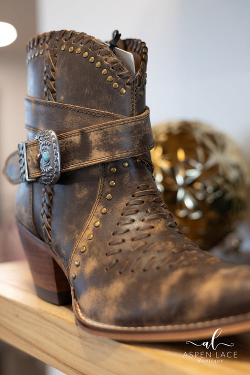 Haley High Peak Booties (Brown)