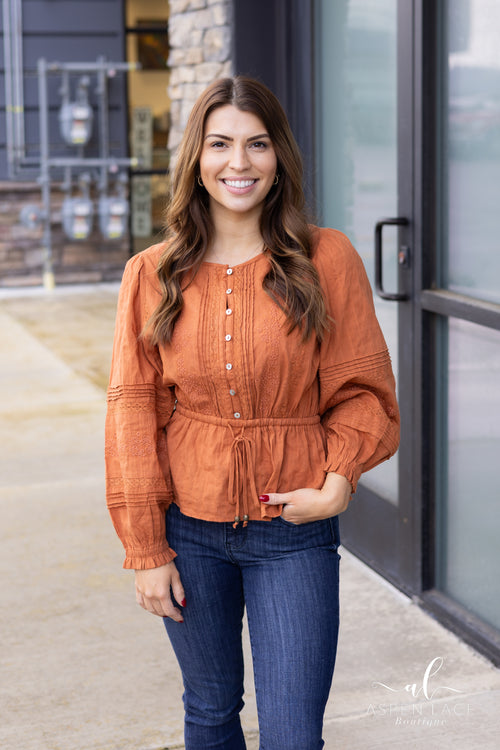 Layla Boho Top (Rust)