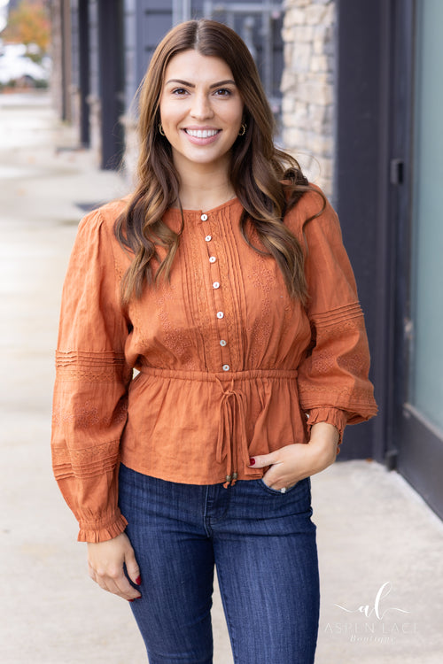 Layla Boho Top (Rust)