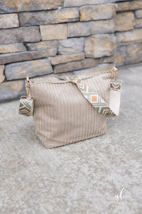 Naomi Corduroy Purse (Ash Mocha)