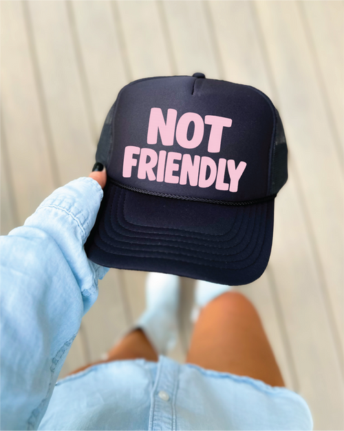 Not Friendly Trucker Hat (Black)