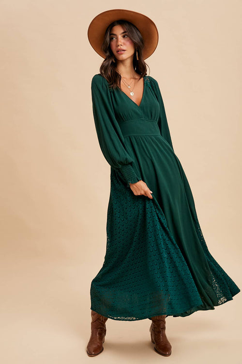 Emma Boho Maxi Dress (Emerald)