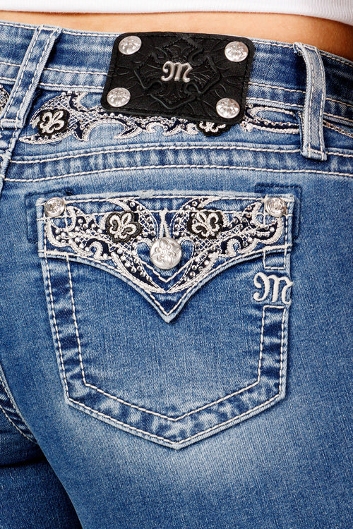 Miss Me Black Stitch Bootcut Jeans