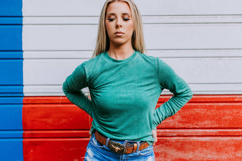 Acid Washed Top (Olive)