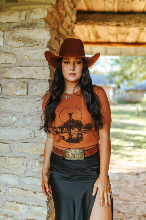 Lone Cowgirl Tshirt (Heather Autumn)