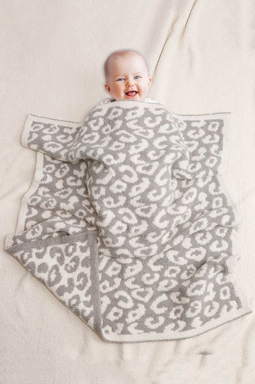 *PVM* Luxe Microfiber Kids Blanket (Grey Leopard)