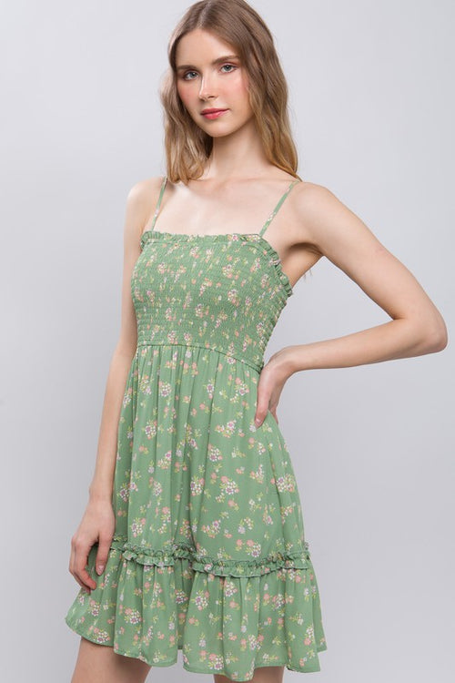 *Outlet* Sissy Floral Dress (Moss)