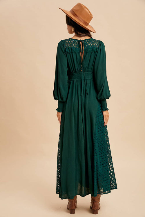 Emma Boho Maxi Dress (Emerald)