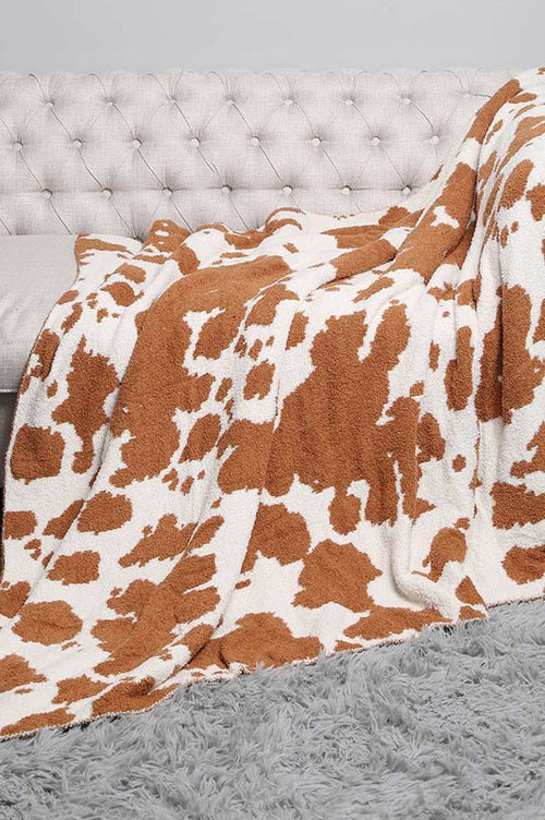 Luxe Microfiber Blanket (Brown Cow)