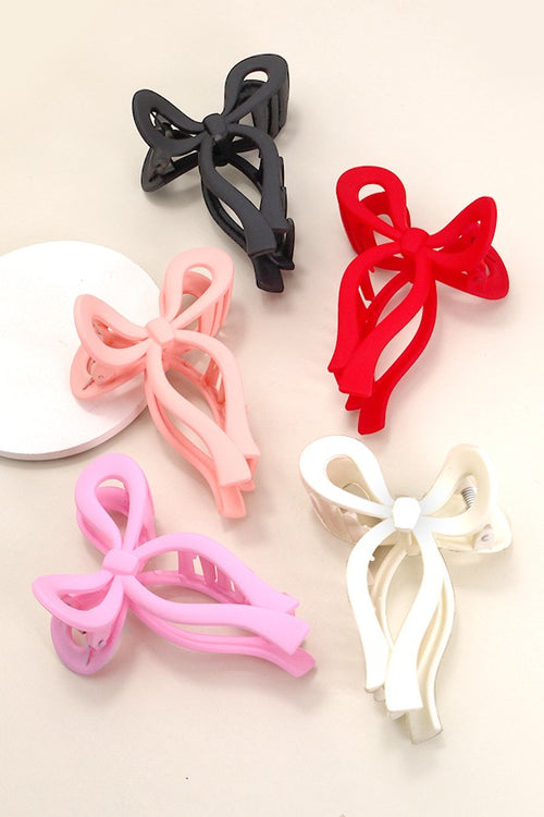 Matte Flowy Bow Claw Clips (Multiple Colors)