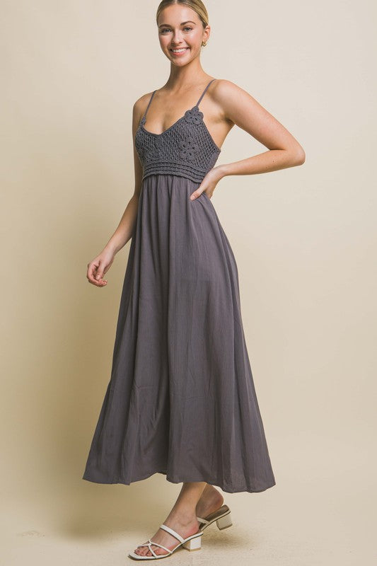 Olivia May Maxi Dress (Charcoal) Aspen Lace Boutique Olivia May Maxi Dress (Charcoal) Aspen Lace Boutique