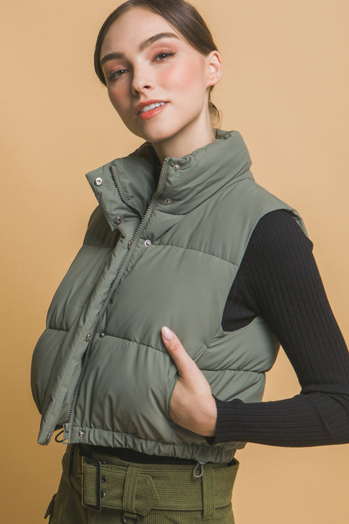 Tanny Puffer Vest (Olive)