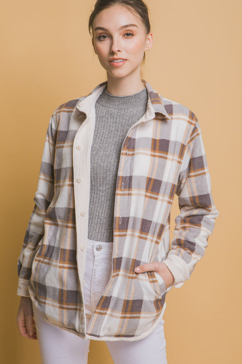 Corduroy Shacket (Cream)