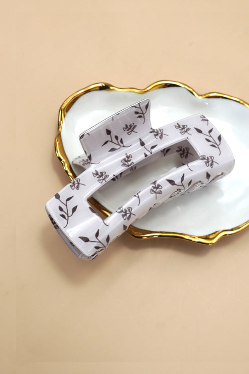 Fall Leaf Claw Clip (White)