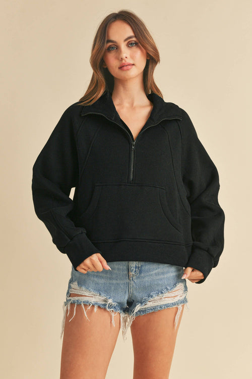 Dove Crop Sweatshirt (Black)