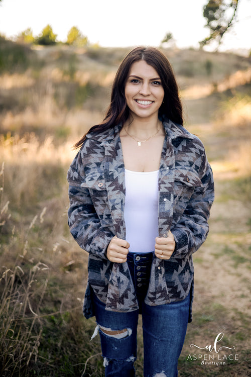 Weston Aztec Shacket (Charcoal)