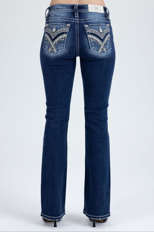 Miss Me Turquoise Stone Bootcut Jeans