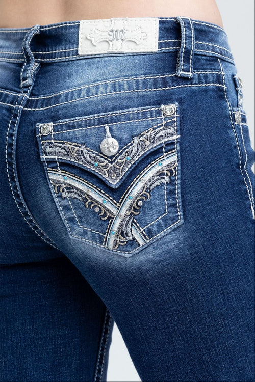 Miss Me Turquoise Stone Bootcut Jeans