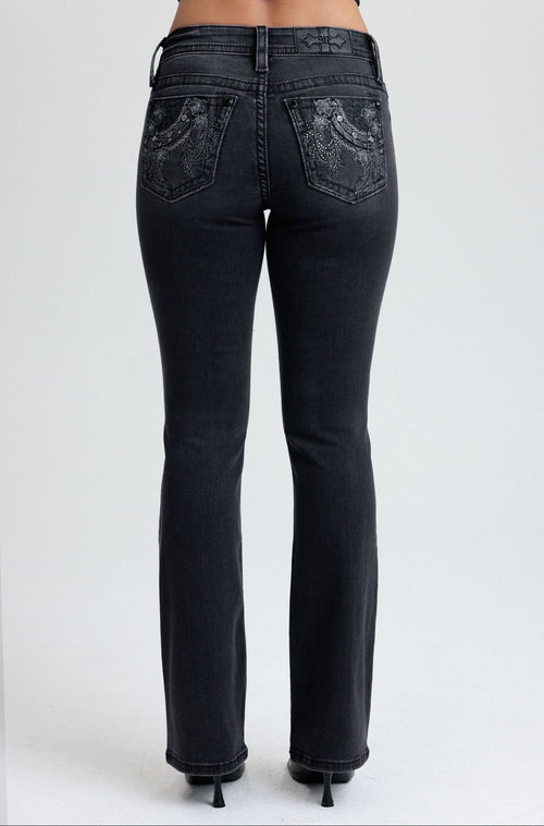 Miss Me Boho Dreamcatcher Bootcut Jeans (Black)