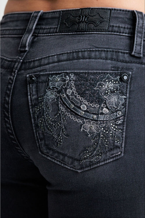 Miss Me Boho Dreamcatcher Bootcut Jeans (Black)