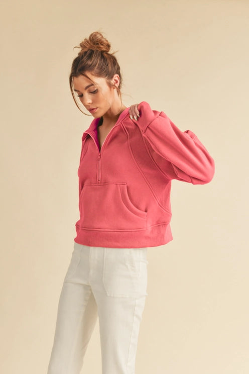 Dove Crop Sweatshirt (Coral)