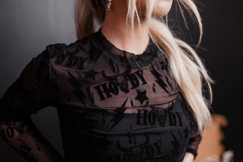 Thunder Roll Mesh Top (Black)