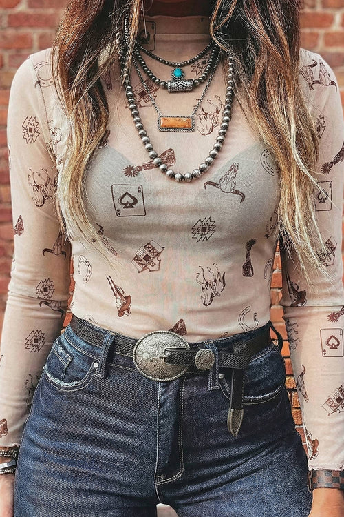 Western Mesh Top (Oatmeal)