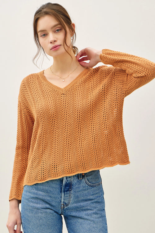 Jemis Crochet Sweater (Apricot)