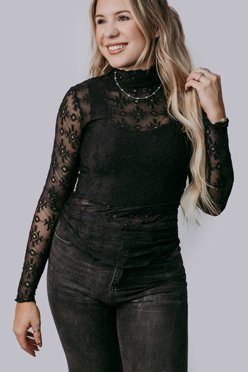 Embroidery Lace Top (Black)