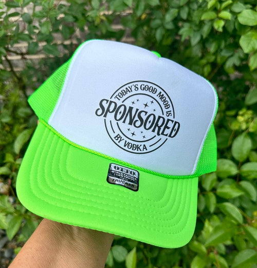 Sponsored By Vodka Trucker Hat (Neon Green)