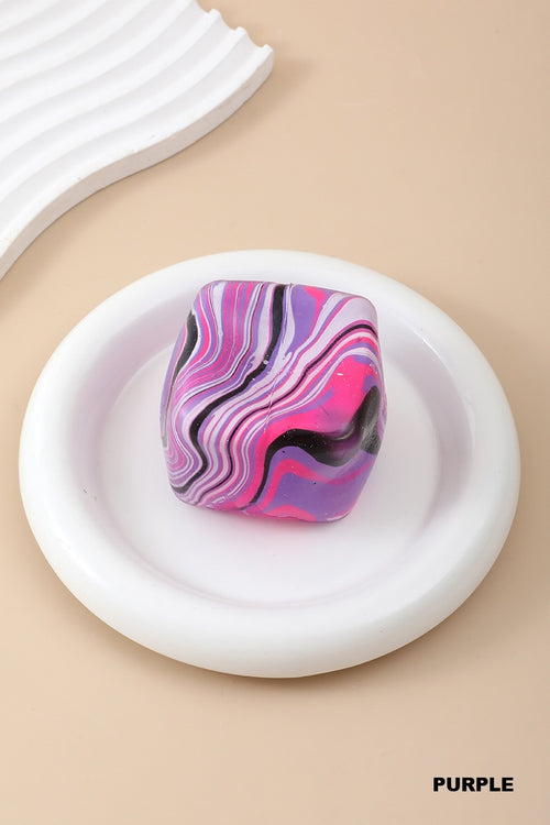 Marble Swirl Cube Squishy (Purple)