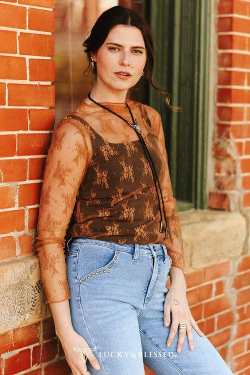 Lexi Lace Top (Brown)