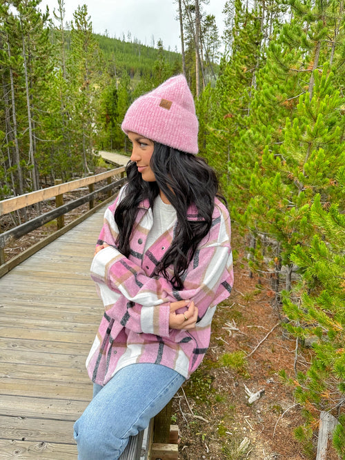 Mohair Feel Wide Cuff C.C Beanie (Ivory)