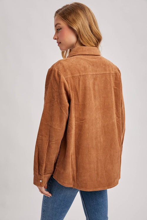 Celeste Corduroy Shacket (Camel)