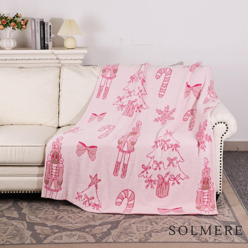 Luxe Microfiber Blanket (Pink Nutcracker)