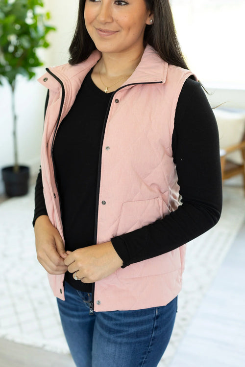 Remy ZipUp Vest (Heather Pink)