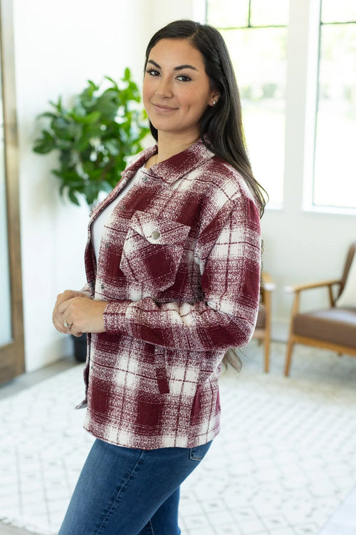 Norah Plaid Shacket (Quilted Burgundy)