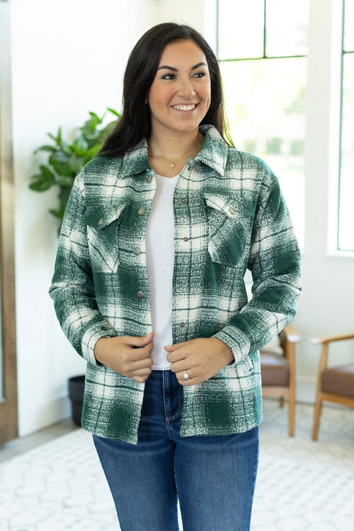Norah Plaid Shacket (Quilted Green)