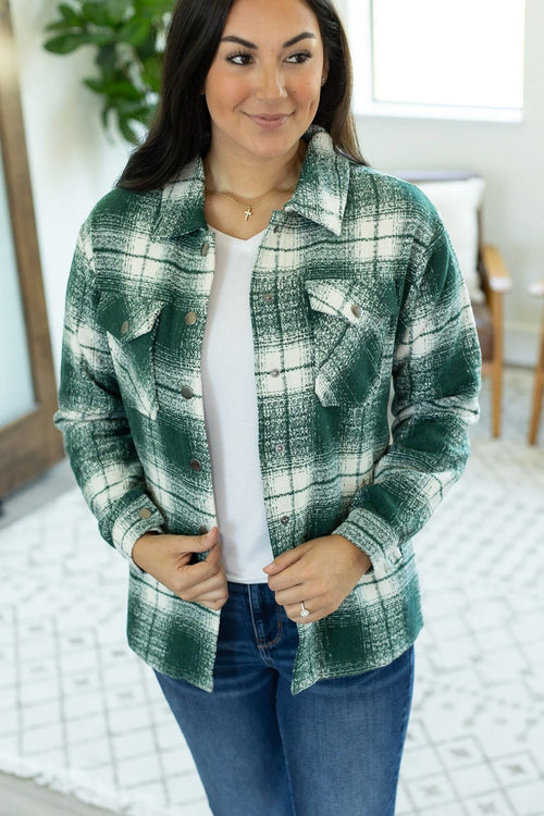 Norah Plaid Shacket (Quilted Green)