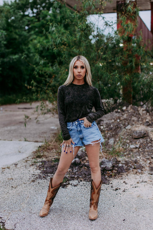 Acid Washed Top (Charcoal)