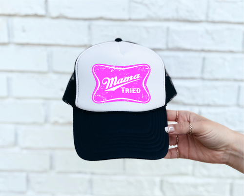 Mama Tried Trucker Hat (Black)