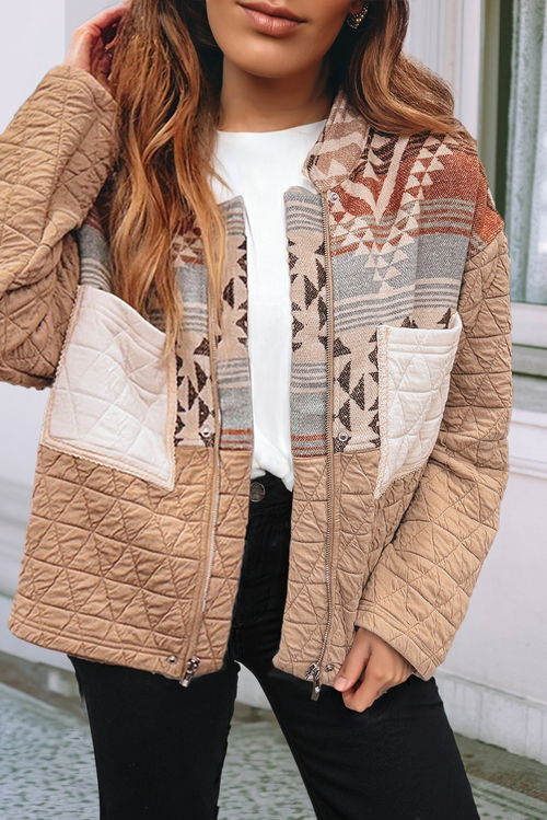 Quilted Western Jacket (Beige)